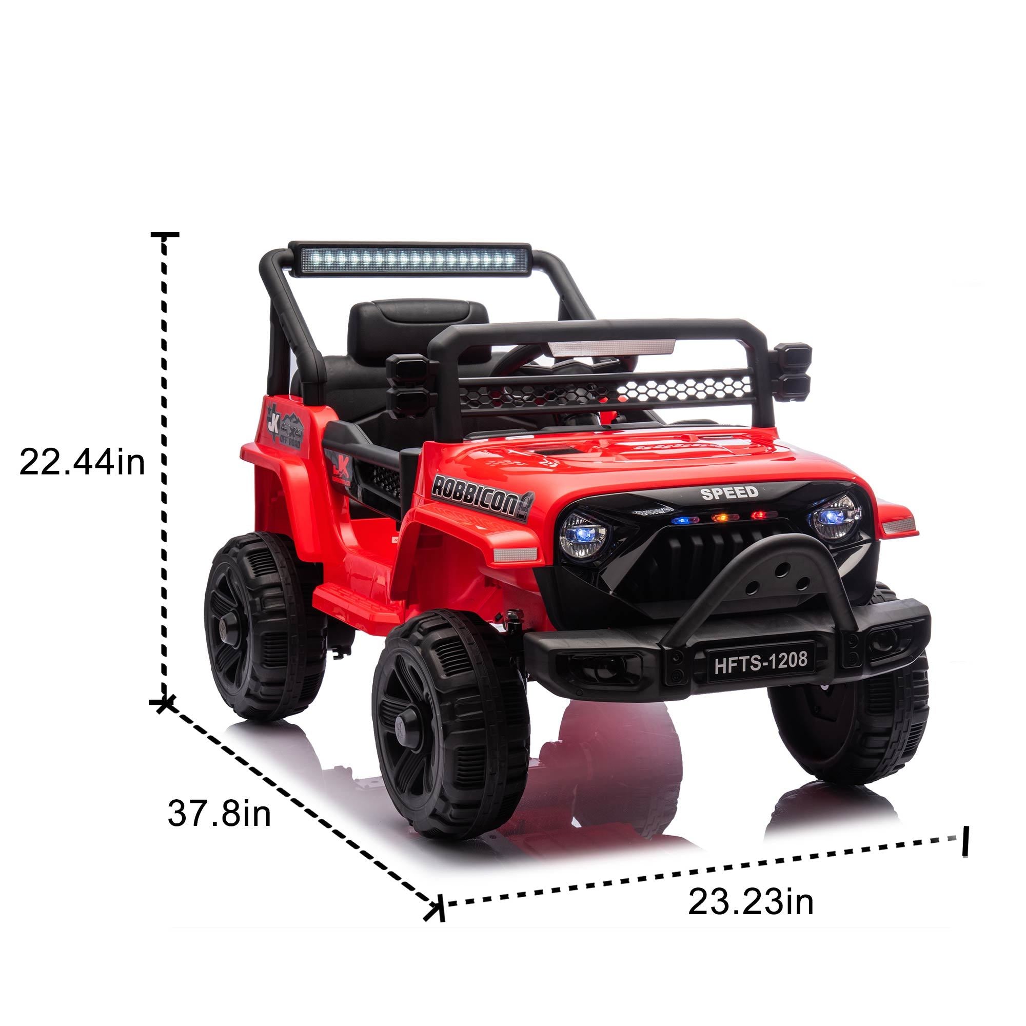 12V Kids Ride On Electric Truck Car W/Parents Control, 2Wd, Four-Wheel Suspension, Early Education Function, Adjustable Volume, Usb, Mp3, Bluetooth, Microphone Jack, Power Display, Led Lights for Kids Aged 1-4.