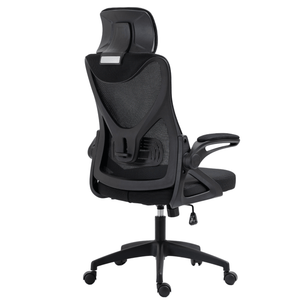 Ergonomic Office Desk Chair with wheels High Back Computer Task Chair Home Mesh Swivel Desk Chair with Adjustable Back Height & Flip up Arms & Lumbar Support & Headrest for Home/Study/Working(Black)