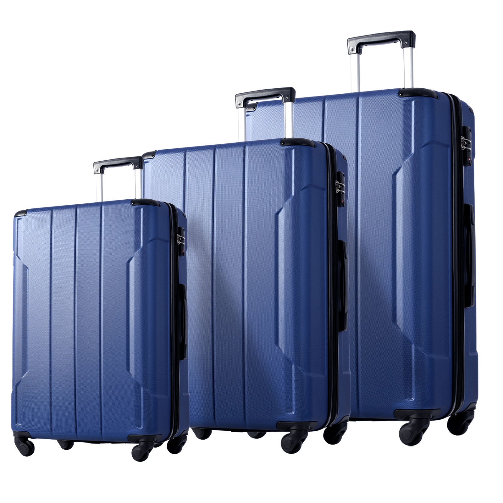 🆓🚛 Hardshell Luggage Sets 3 Pcs Spinner Suitcase With TSA Lock Lightweight 20''24''28'', Blue