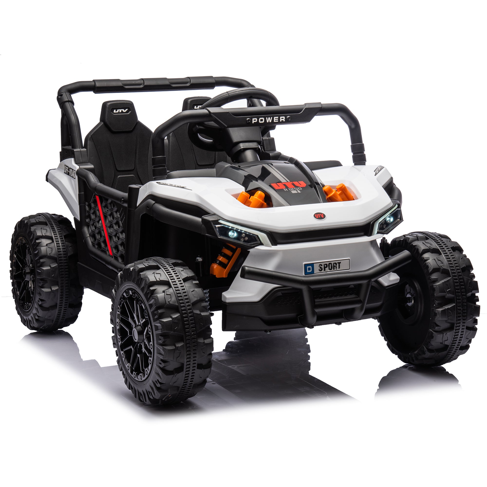 🆓🚛 24V Kids Ride On Utv, Electric Toy for Kids W/Parents Remote Control, Four Wheel Suspension, Low Start, Adjustable Speed, Multimedia Player, Early Education, Bluetooth, Rear Storage Space for Kids Aged 3+.