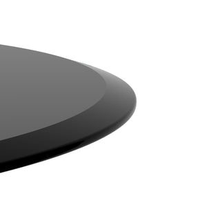 CALMY 32" Inch Round Tempered Glass Table Top black Glass 1/2" Inch Thick Beveled Polished Edge