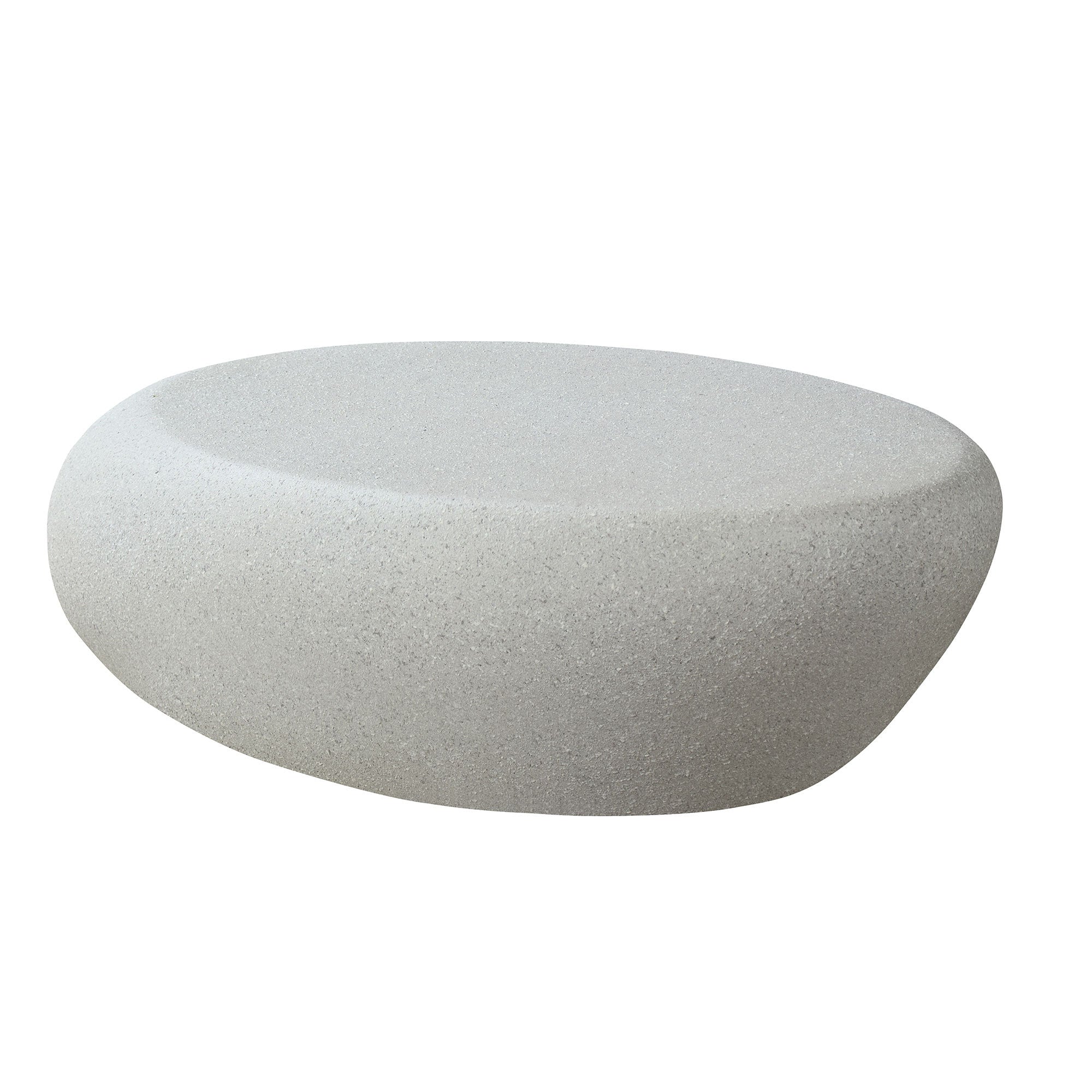 43.31" Fiberglass Elliptical Coffee Table for Living Room Vintage Table, Matte Rocks Table Front of The Sofa, Irregular Center Table