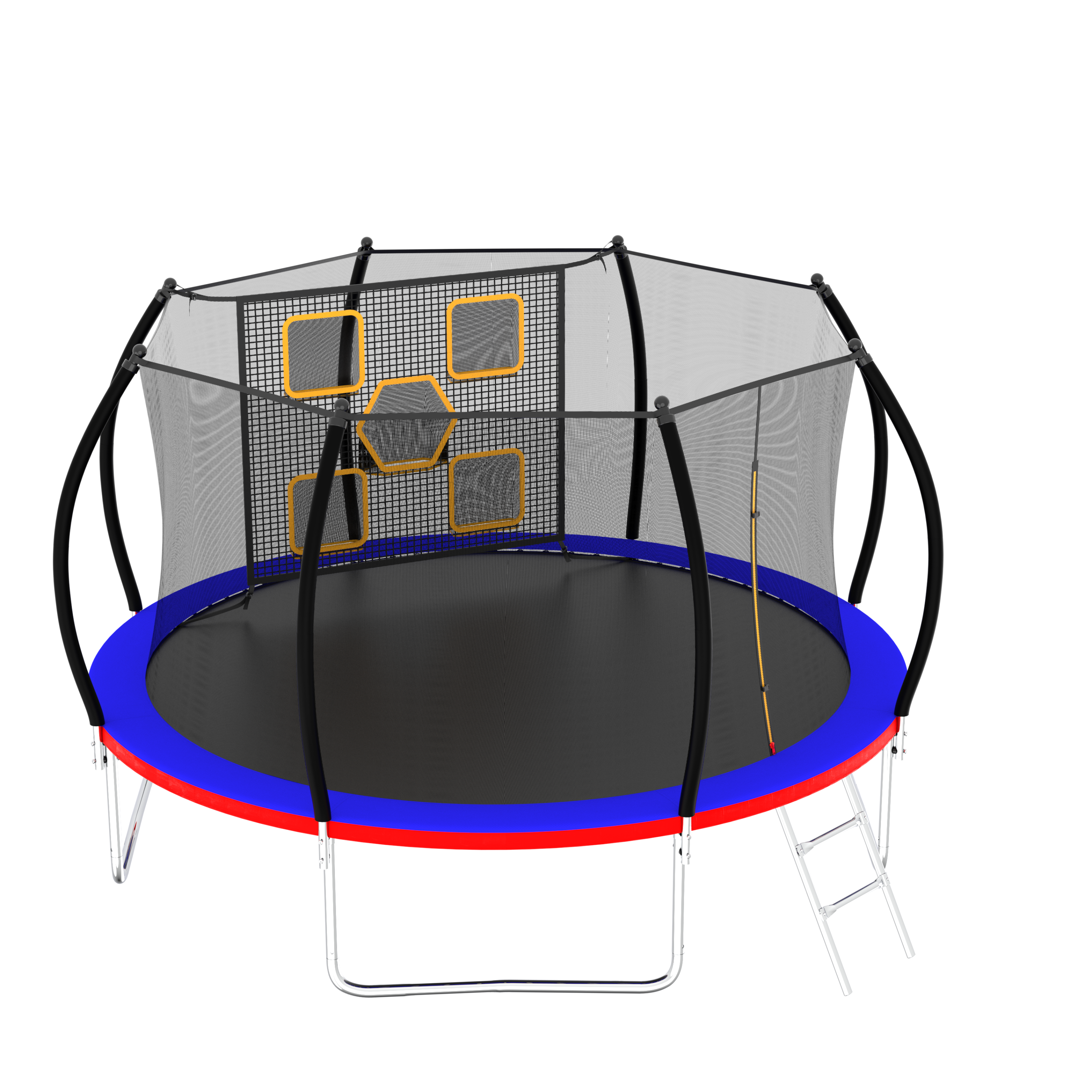 14Ft Trampoline, Outdoor Trampolines for Kids and Adults, Recreational Trampoline With Enclosure Net & Ladder, Round Trampoline Astm Approved