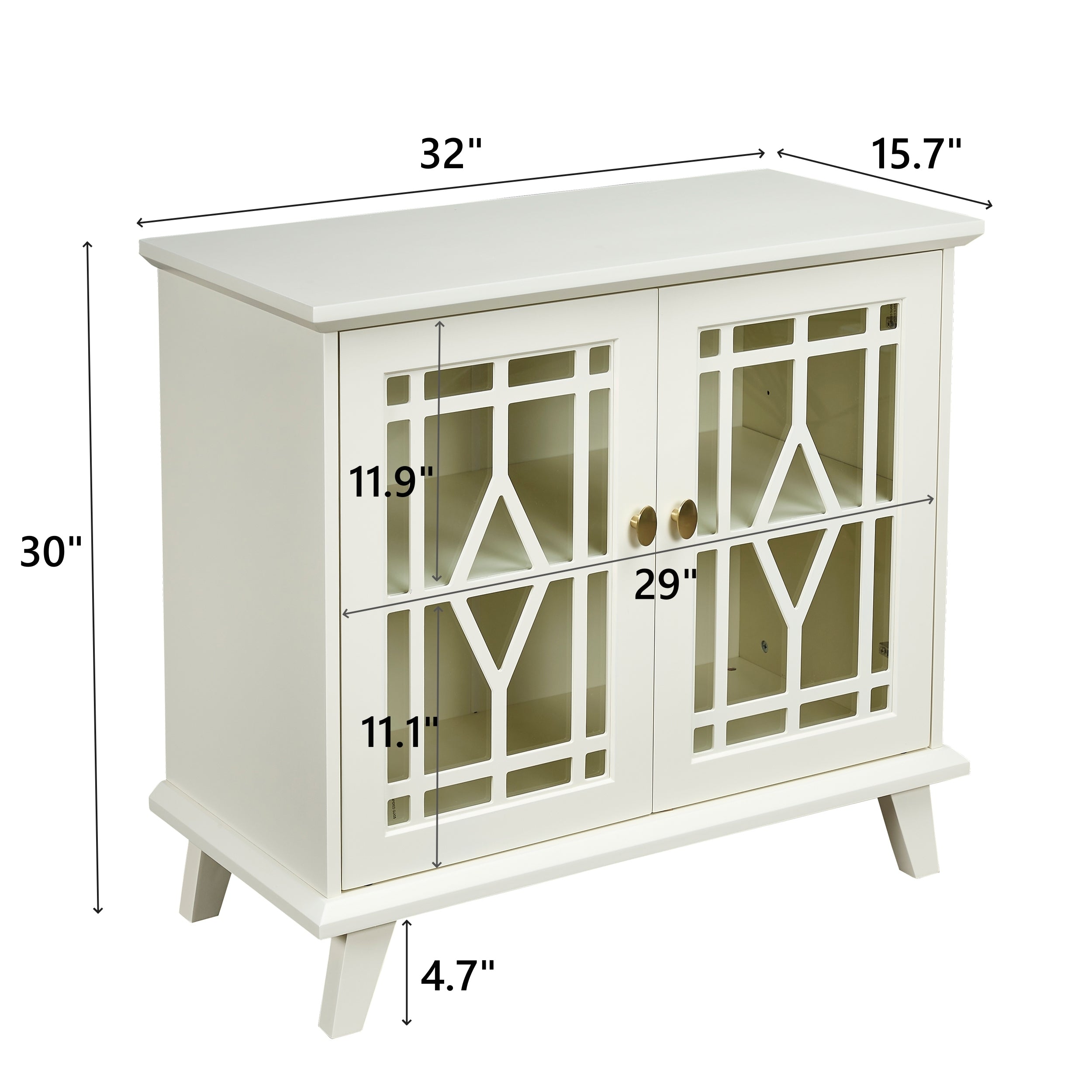 Storage Cabinet With Shelf, White Sideboard Cabinet for Living Room, Hallway, Dining Room, Entryway