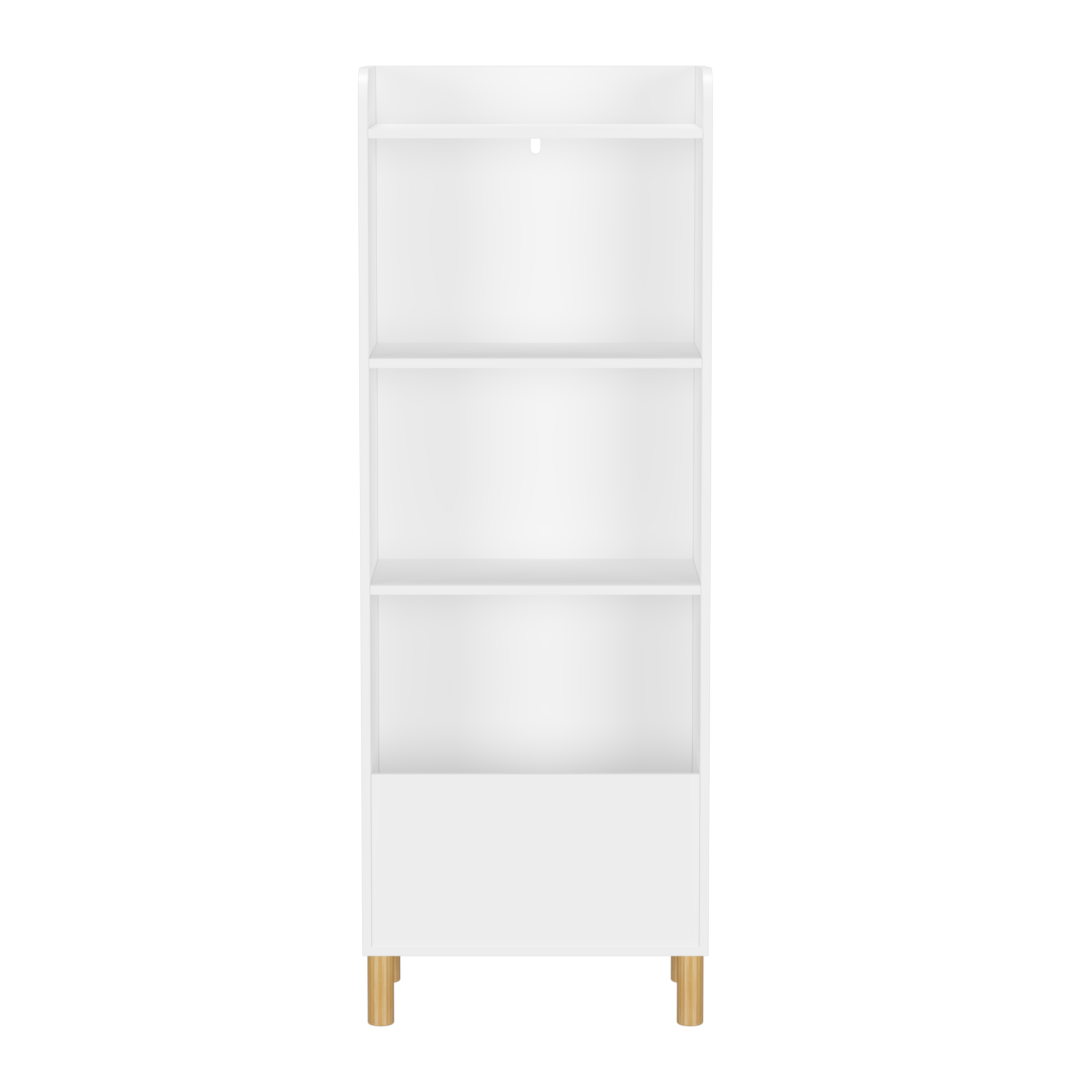 Kids 4-Tier Bookcase, Children's Book Display with Safety Restraint, White MDF & Pine Wood Storage Cabinet for Nursery, Playroom, or Kids Room