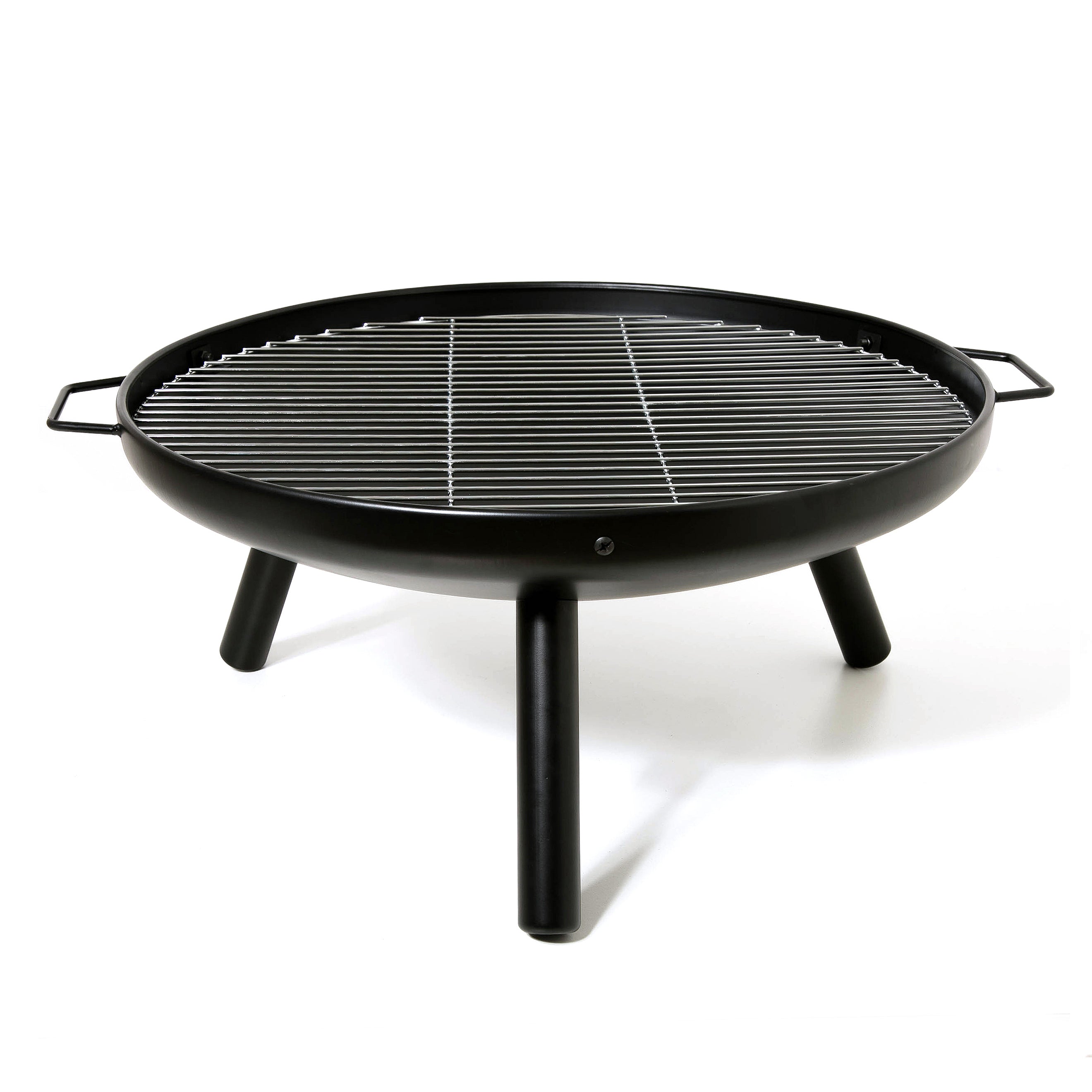 23 Inch Outdoor Fire Pit, Durable Wood Burning Fireplace Bowl With Grill Rack for Patio Garden, Backyard, Porch , Camping, Bbq, Picnic Bonfire