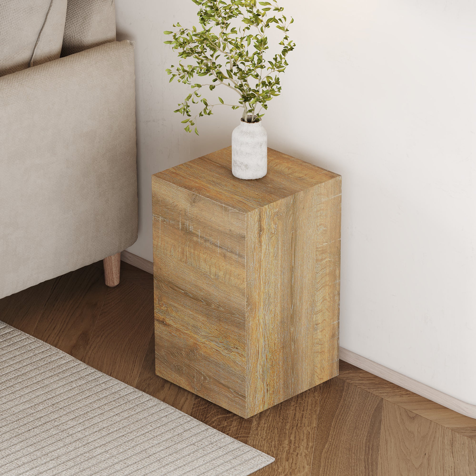 Elevate Your Living Space With This Modern Mdf Coffee Table That Showcases Smooth, Light Wood Color Texture Patterns It Is Characterized By Stylish Design.12*12*19.6