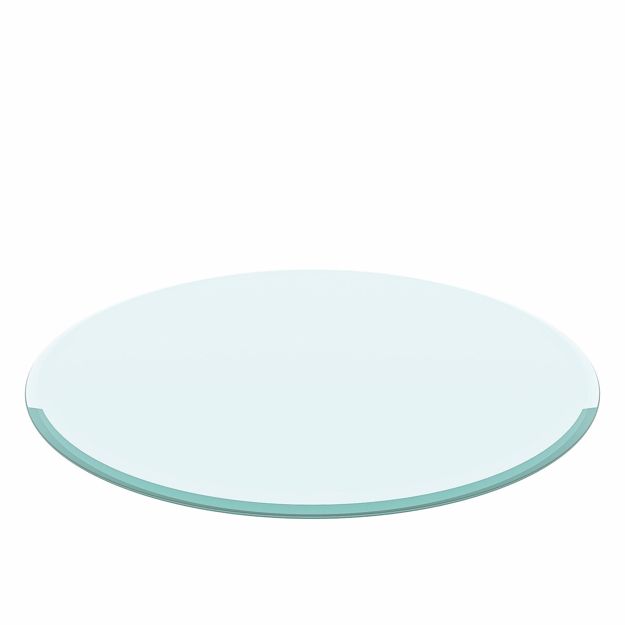 CALMY 38.6" Inch Round Tempered Glass Table Top Clear Glass 2/5" Inch Thick Beveled Polished Edge