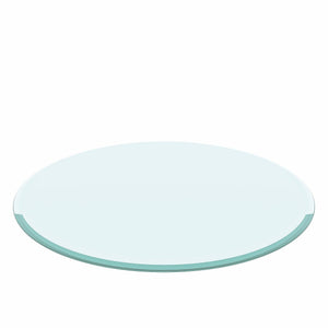 CALMY 38.6" Inch Round Tempered Glass Table Top Clear Glass 2/5" Inch Thick Beveled Polished Edge