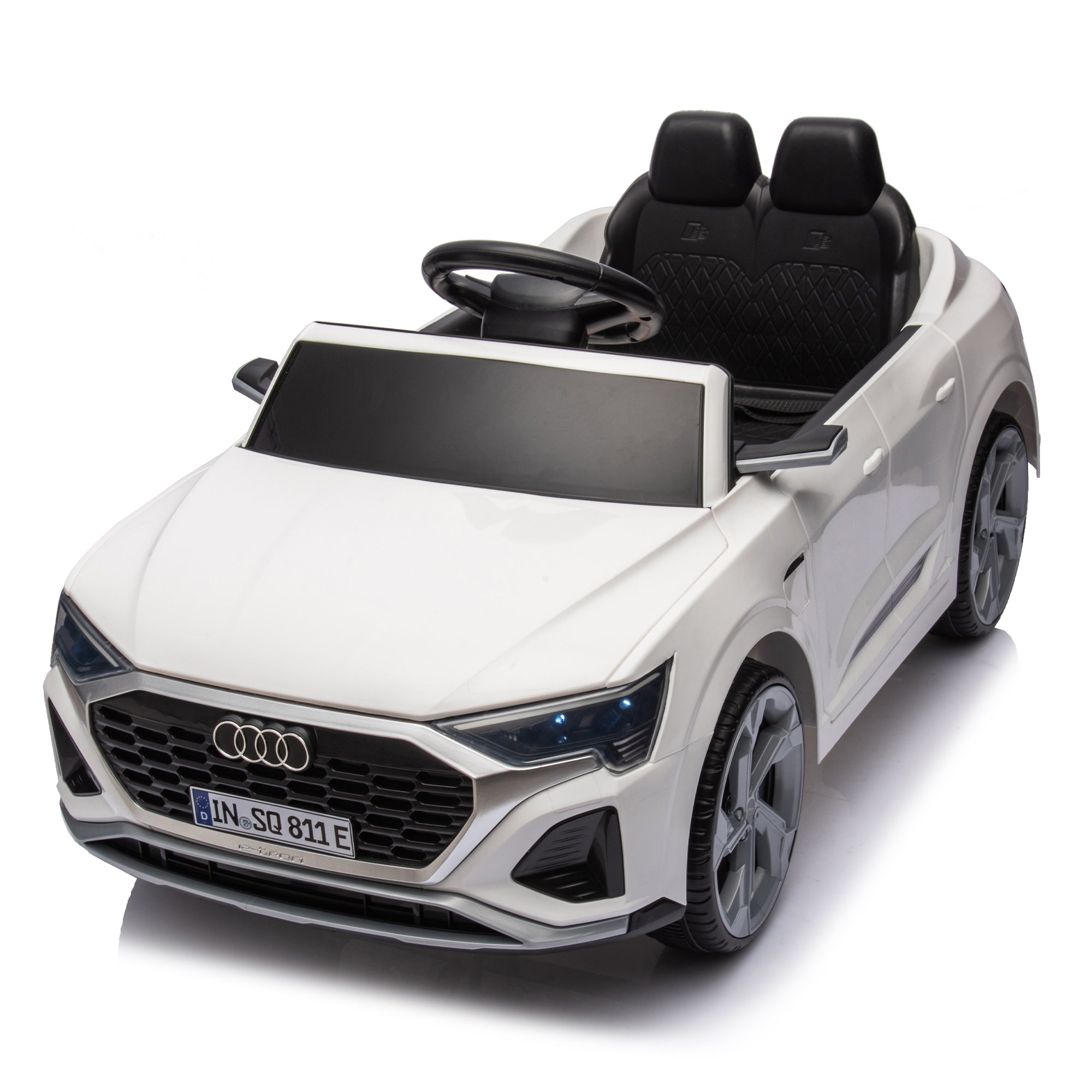 12V Kids Ride On Electric Car W/Parents Remote Control, Licensed Audi Sq8 for Kids, Dual Drive, Suspension, Hanging Start, Three Speed Adjustable Music, Volume Control, Led Lights for Kids Aged 3-6.