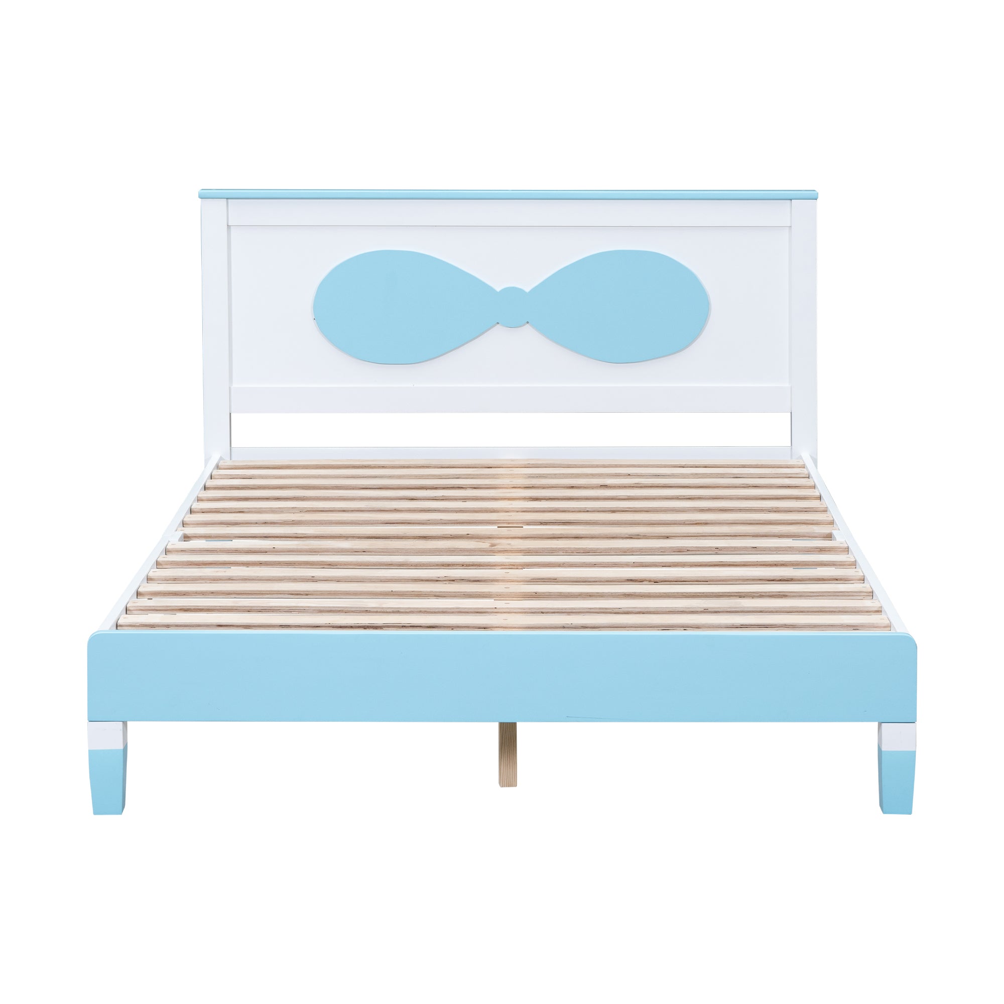 Full Size Wooden Bow Bed for Boys