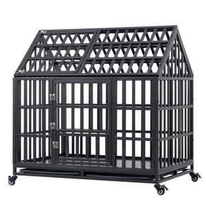 Heavy Duty Dog Cage  Pet Crate With Roof