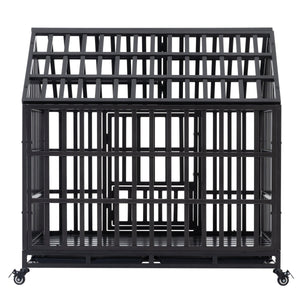 Heavy Duty Dog Cage  Pet Crate With Roof