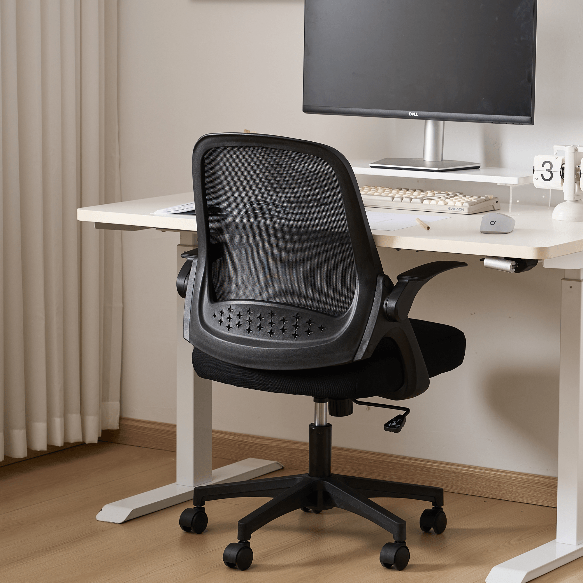 Ergonomic Office Chair Adjustable Height Computer Chair Breathable Mesh Home Office Desk Chairs with Wheels Executive Rolling Swivel Chair with Flip-Up Arms and Lumbar Support for Home/Study/Working