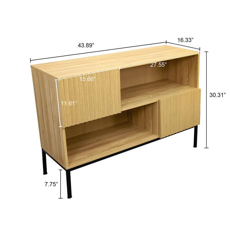 🆓🚛 Sideboard Buffet Cabinet, Modern Accent Cabinet With Wavy Grain Door, Console Table With Storage for Living Room, Dinning Room, Kitchen