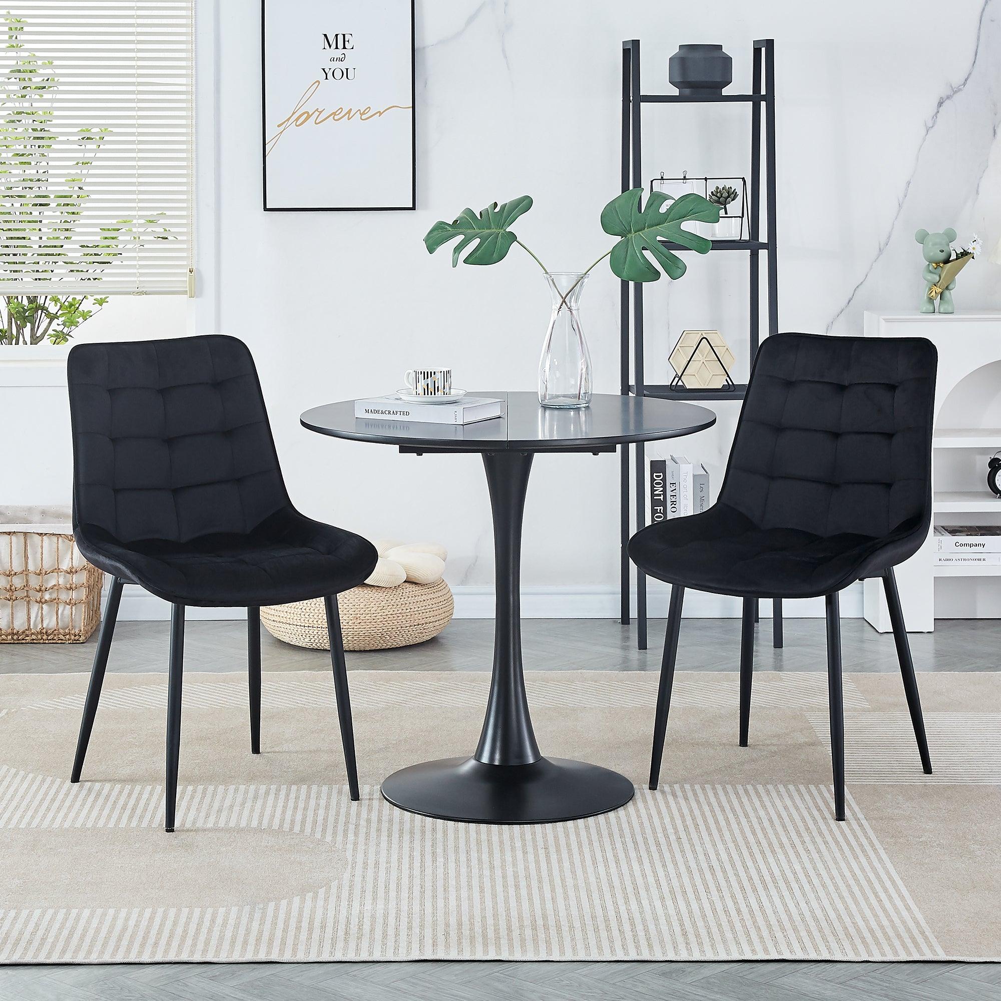 Dining Chair 2PCS（BLACK），Modern style，New technology，Suitable for restaurants, cafes, taverns, offices, living rooms, reception rooms.Simple structure, easy installation.