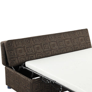 Full Size Folding Ottoman Sleeper Bed with Mattress Convertible Guest Bed Brown