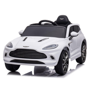 12V Dual-Drive Kids Ride-On Car Remote Control Electric Battery Powered, Music, USB, White LamCham