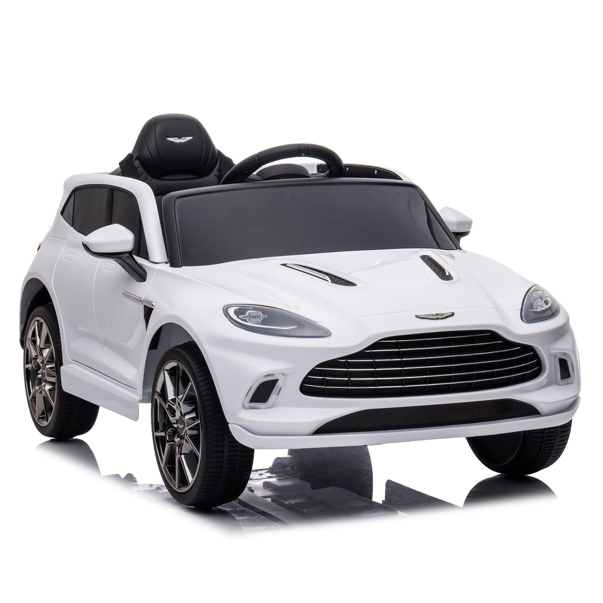 12V Dual-Drive Kids Ride-On Car Remote Control Electric Battery Powered, Music, USB, White LamCham