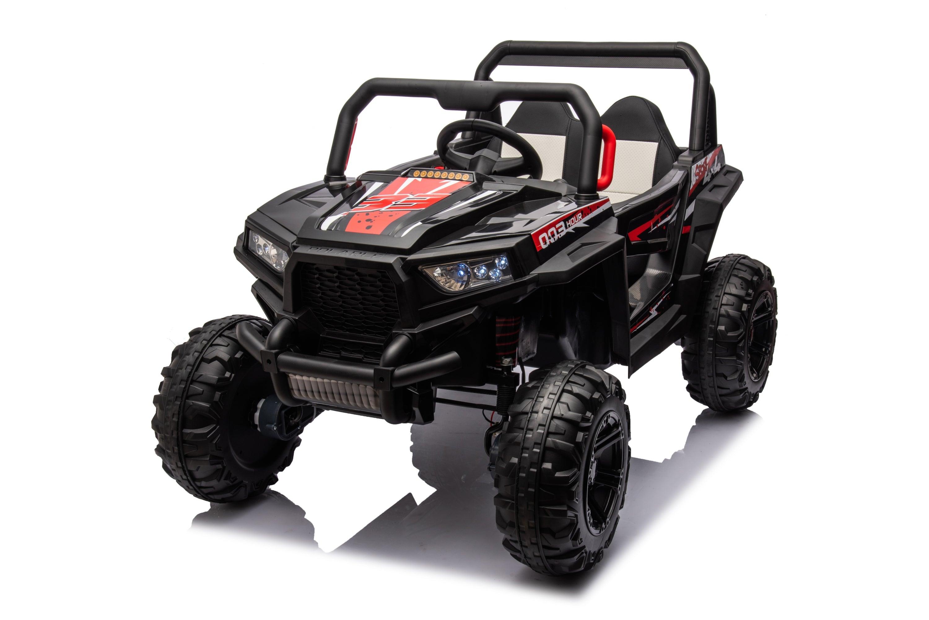 12V Four-Wheel Drive Leather Seat One Button Start, Forward & Backward, High & Low Speed,  Music, Front Light, Power Display, R/C LamCham