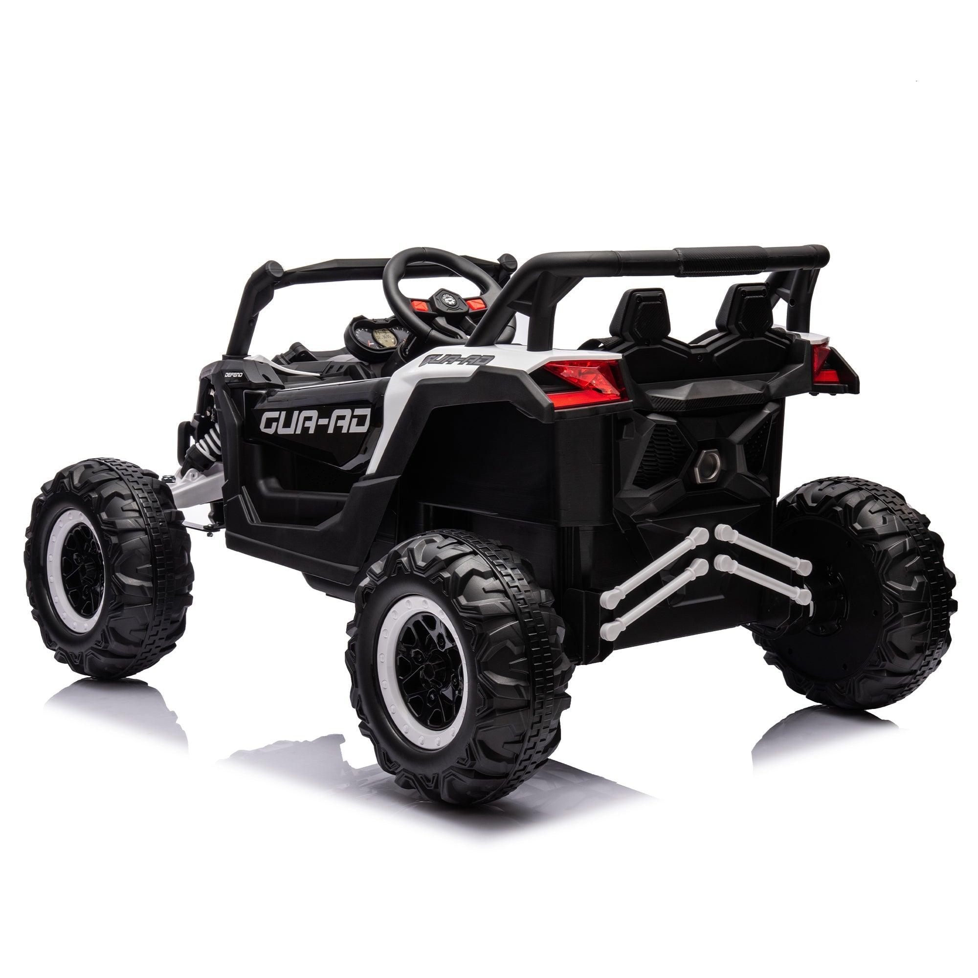 12V Ride On Car With Remote Control, UTV Ride On For Kid, 3-Point Safety Harness, Music Player (USB Port/Volume Knob/Battery Indicator), LED Lights, High-Low Speed Switch - Off-Road Adventure For Kids LamCham