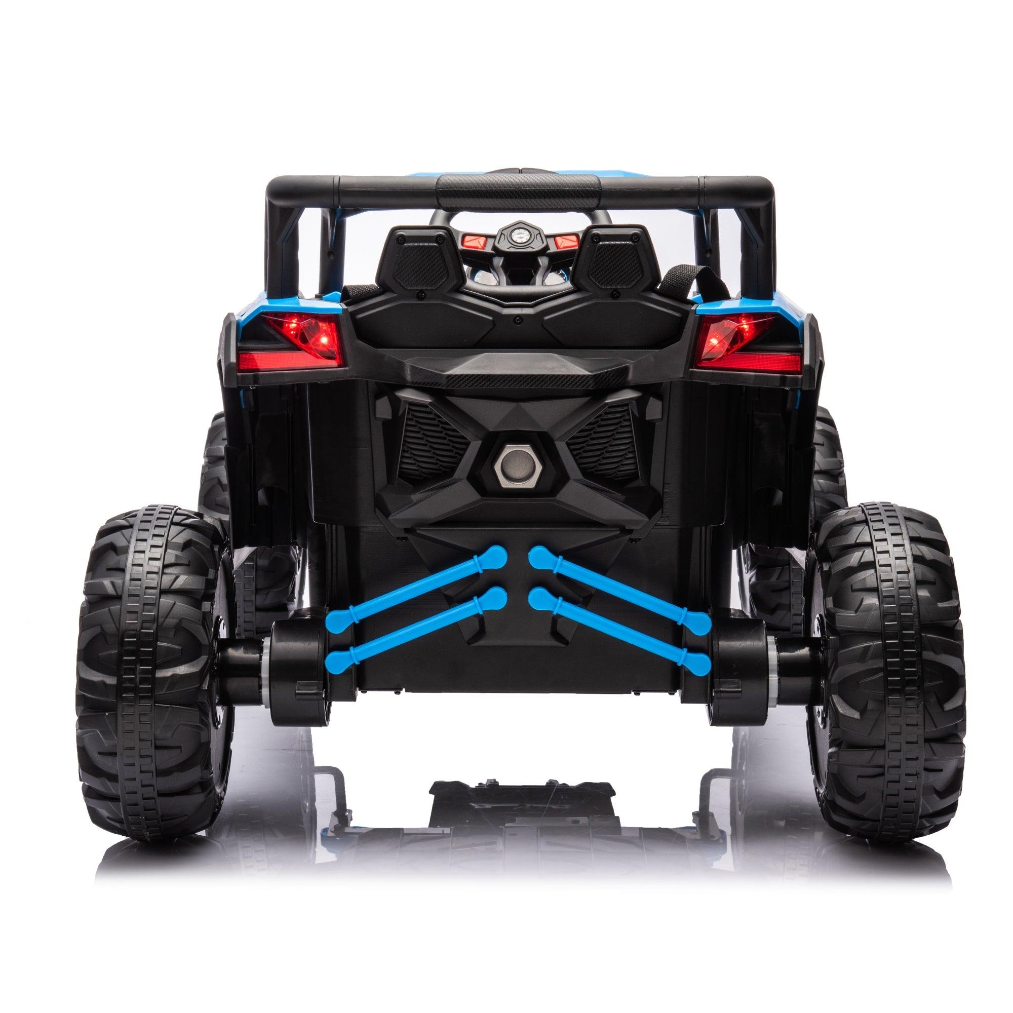 12V Ride On Car With Remote Control, UTV Ride On For Kid, 3-Point Safety Harness, Music Player (USB Port/Volume Knob/Battery Indicator), LED Lights, High-Low Speed Switch - Off-Road Adventure For Kids LamCham