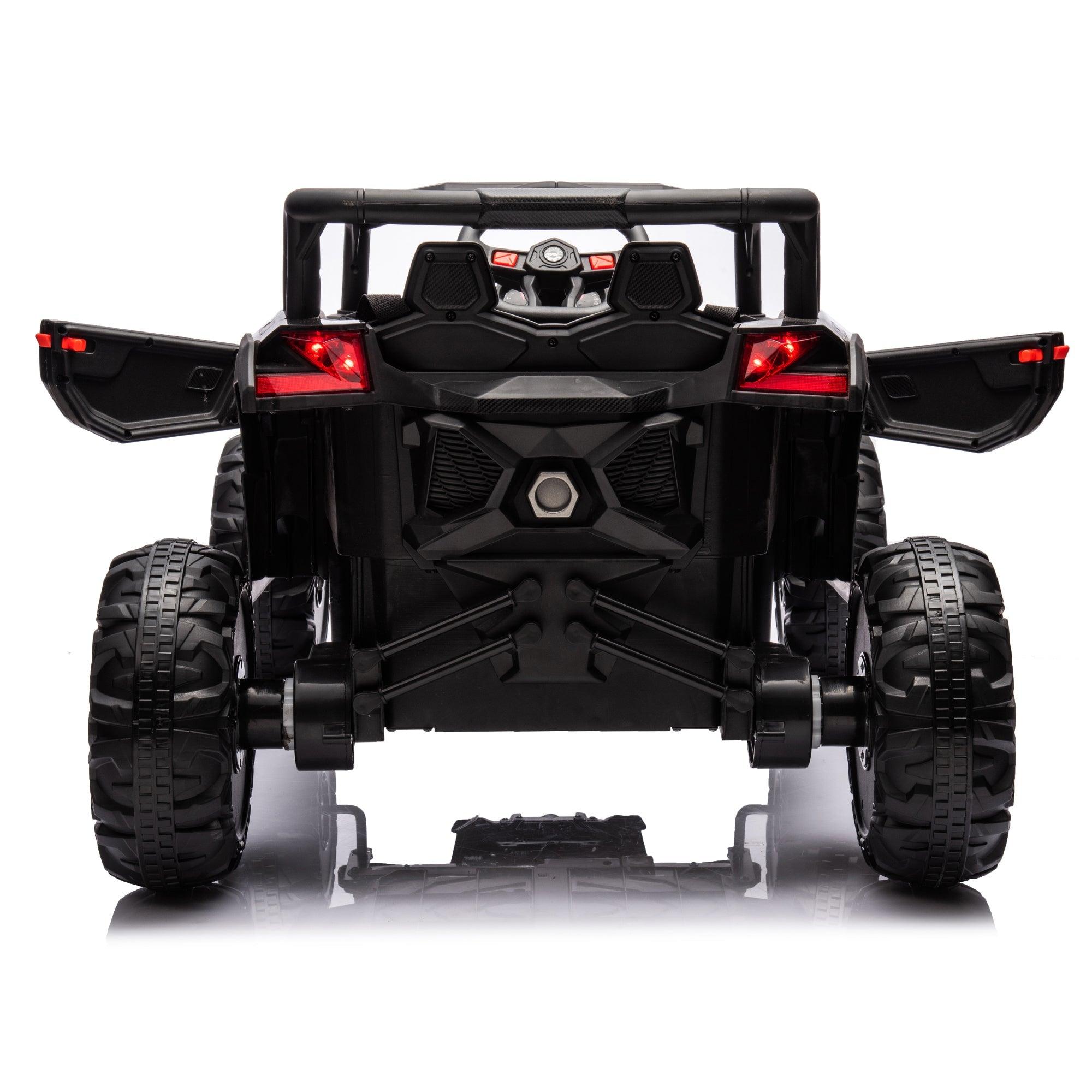 12V Ride On Car With Remote Control, UTV Ride On For Kid, 3-Point Safety Harness, Music Player (USB Port/Volume Knob/Battery Indicator), LED Lights, High-Low Speed Switch - Off-Road Adventure For Kids LamCham