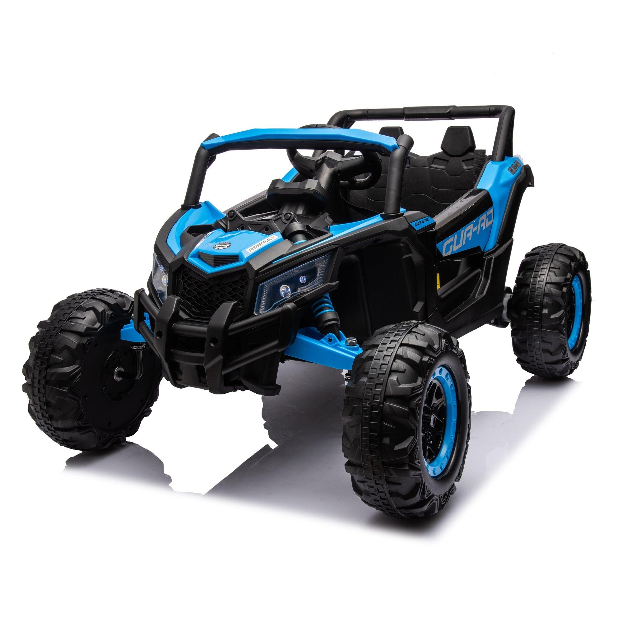 12V Ride On Car With Remote Control, UTV Ride On For Kid, 3-Point Safety Harness, Music Player (USB Port/Volume Knob/Battery Indicator), LED Lights, High-Low Speed Switch - Off-Road Adventure For Kids LamCham