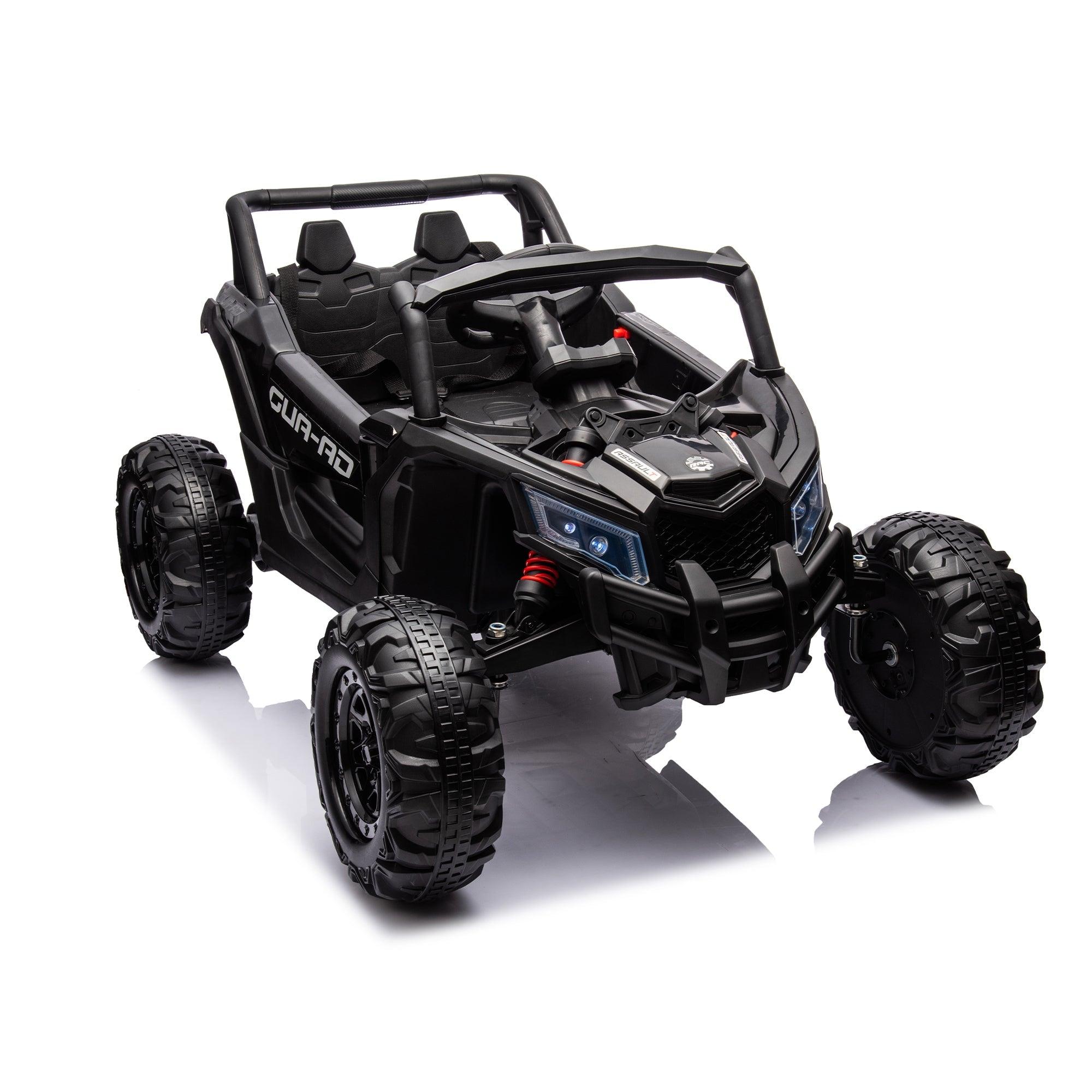 12V Ride On Car With Remote Control, UTV Ride On For Kid, 3-Point Safety Harness, Music Player (USB Port/Volume Knob/Battery Indicator), LED Lights, High-Low Speed Switch - Off-Road Adventure For Kids LamCham