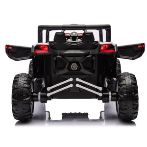 12V Ride On Car With Remote Control, UTV Ride On For Kid, 3-Point Safety Harness, Music Player (USB Port/Volume Knob/Battery Indicator), LED Lights, High-Low Speed Switch - Off-Road Adventure For Kids LamCham