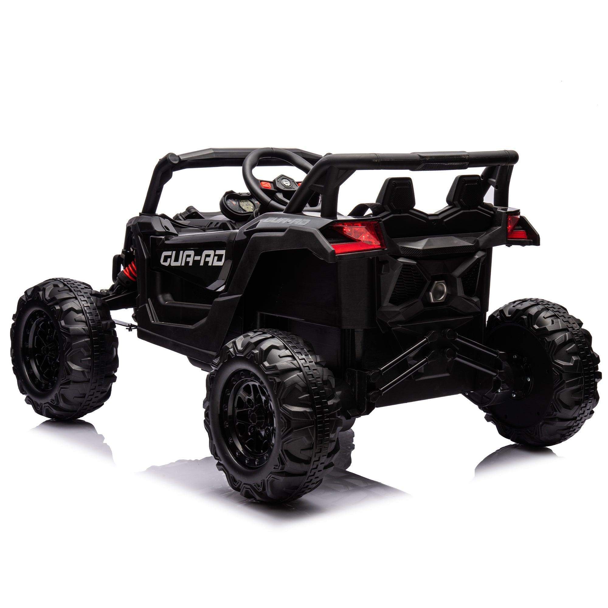 12V Ride On Car With Remote Control, UTV Ride On For Kid, 3-Point Safety Harness, Music Player (USB Port/Volume Knob/Battery Indicator), LED Lights, High-Low Speed Switch - Off-Road Adventure For Kids LamCham