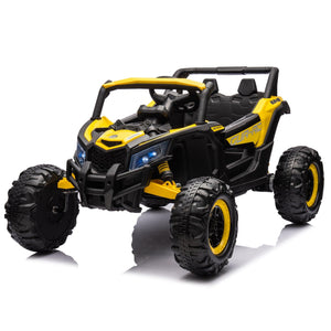 12V Ride On Car With Remote Control, UTV Ride On For Kid, 3-Point Safety Harness, Music Player (USB Port/Volume Knob/Battery Indicator), LED Lights, High-Low Speed Switch - Off-Road Adventure For Kids LamCham