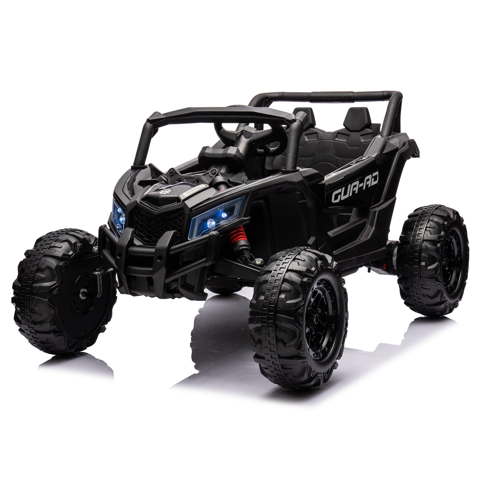 12V Ride On Car With Remote Control, UTV Ride On For Kid, 3-Point Safety Harness, Music Player (USB Port/Volume Knob/Battery Indicator), LED Lights, High-Low Speed Switch - Off-Road Adventure For Kids LamCham