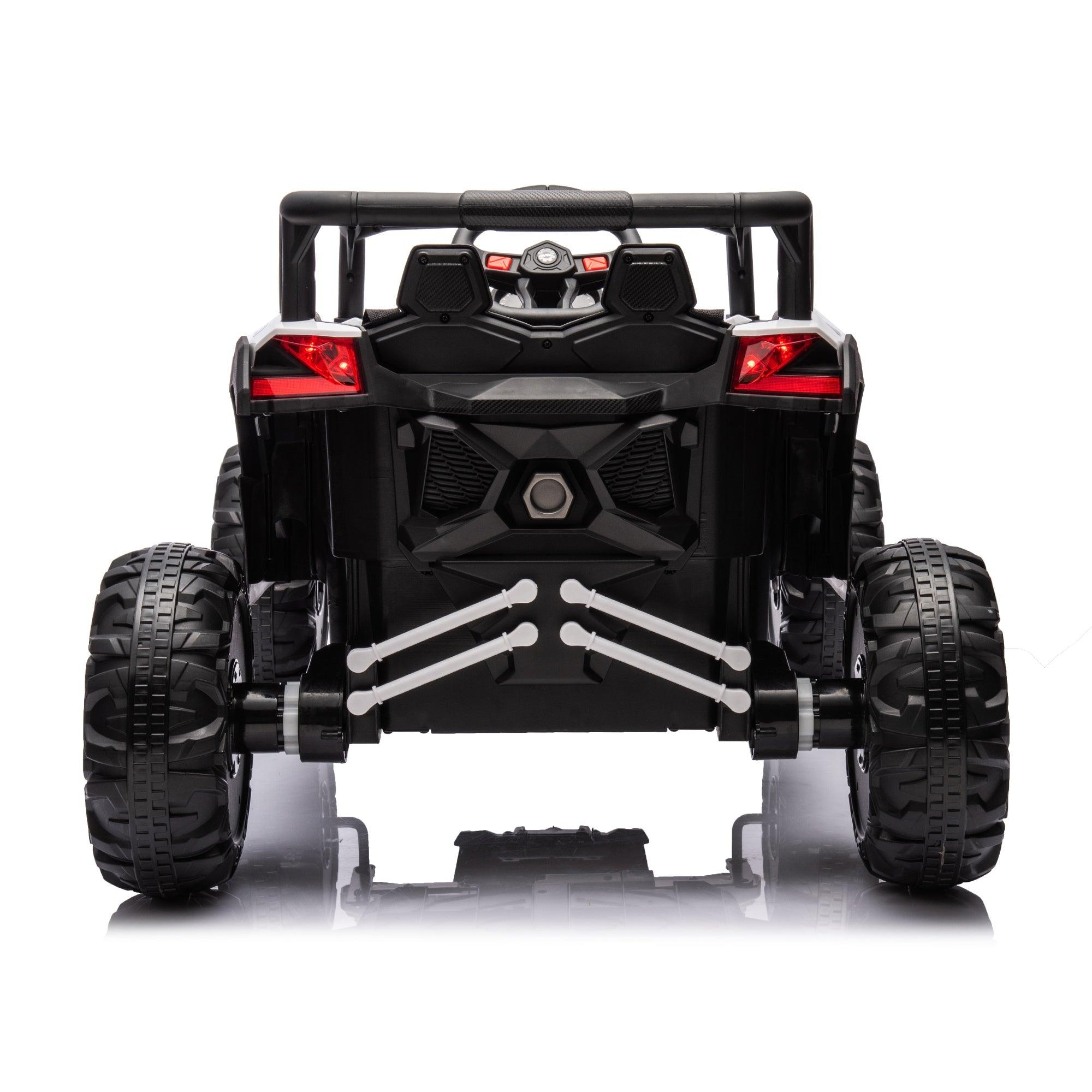 12V Ride On Car With Remote Control, UTV Ride On For Kid, 3-Point Safety Harness, Music Player (USB Port/Volume Knob/Battery Indicator), LED Lights, High-Low Speed Switch - Off-Road Adventure For Kids LamCham