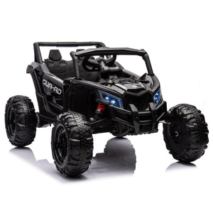 12V Ride On Car With Remote Control, UTV Ride On For Kid, 3-Point Safety Harness, Music Player (USB Port/Volume Knob/Battery Indicator), LED Lights, High-Low Speed Switch - Off-Road Adventure For Kids LamCham