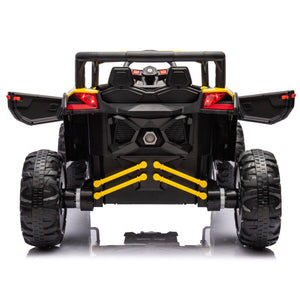 12V Ride On Car With Remote Control, UTV Ride On For Kid, 3-Point Safety Harness, Music Player (USB Port/Volume Knob/Battery Indicator), LED Lights, High-Low Speed Switch - Off-Road Adventure For Kids LamCham