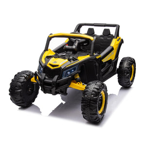 12V Ride On Car With Remote Control, UTV Ride On For Kid, 3-Point Safety Harness, Music Player (USB Port/Volume Knob/Battery Indicator), LED Lights, High-Low Speed Switch - Off-Road Adventure For Kids LamCham