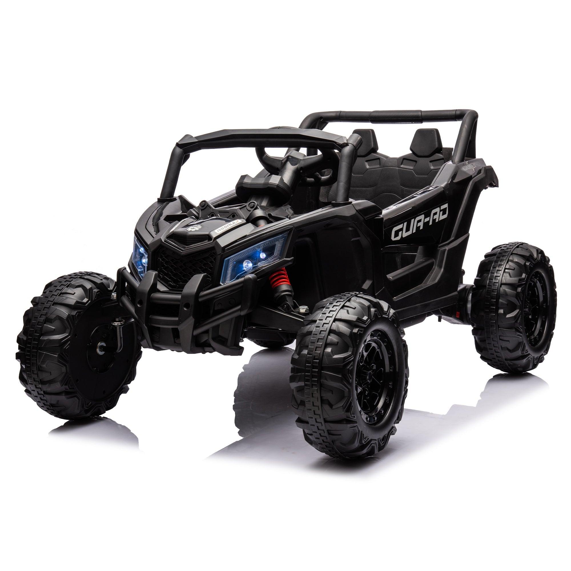 12V Ride On Car With Remote Control, UTV Ride On For Kid, 3-Point Safety Harness, Music Player (USB Port/Volume Knob/Battery Indicator), LED Lights, High-Low Speed Switch - Off-Road Adventure For Kids LamCham