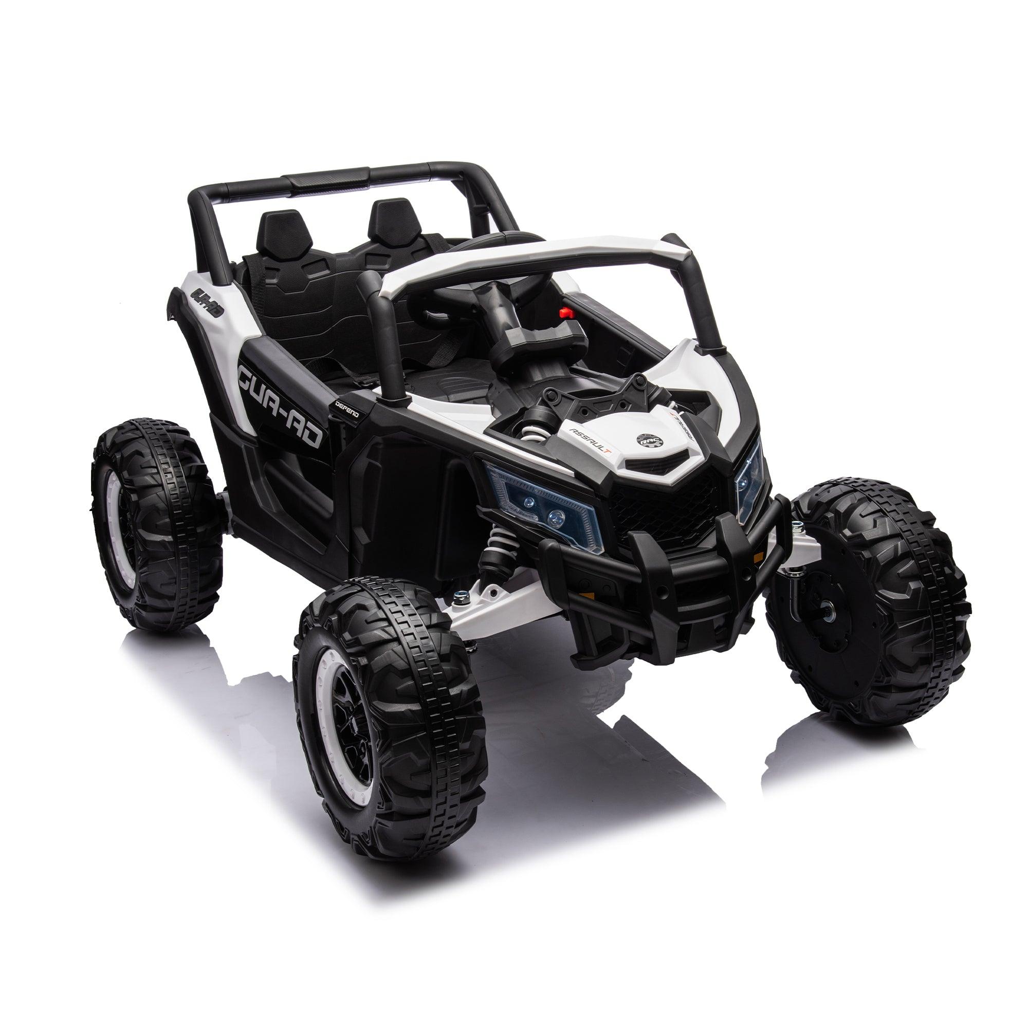 12V Ride On Car With Remote Control, UTV Ride On For Kid, 3-Point Safety Harness, Music Player (USB Port/Volume Knob/Battery Indicator), LED Lights, High-Low Speed Switch - Off-Road Adventure For Kids LamCham