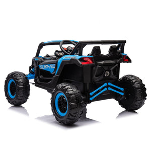 12V Ride On Car With Remote Control, UTV Ride On For Kid, 3-Point Safety Harness, Music Player (USB Port/Volume Knob/Battery Indicator), LED Lights, High-Low Speed Switch - Off-Road Adventure For Kids LamCham