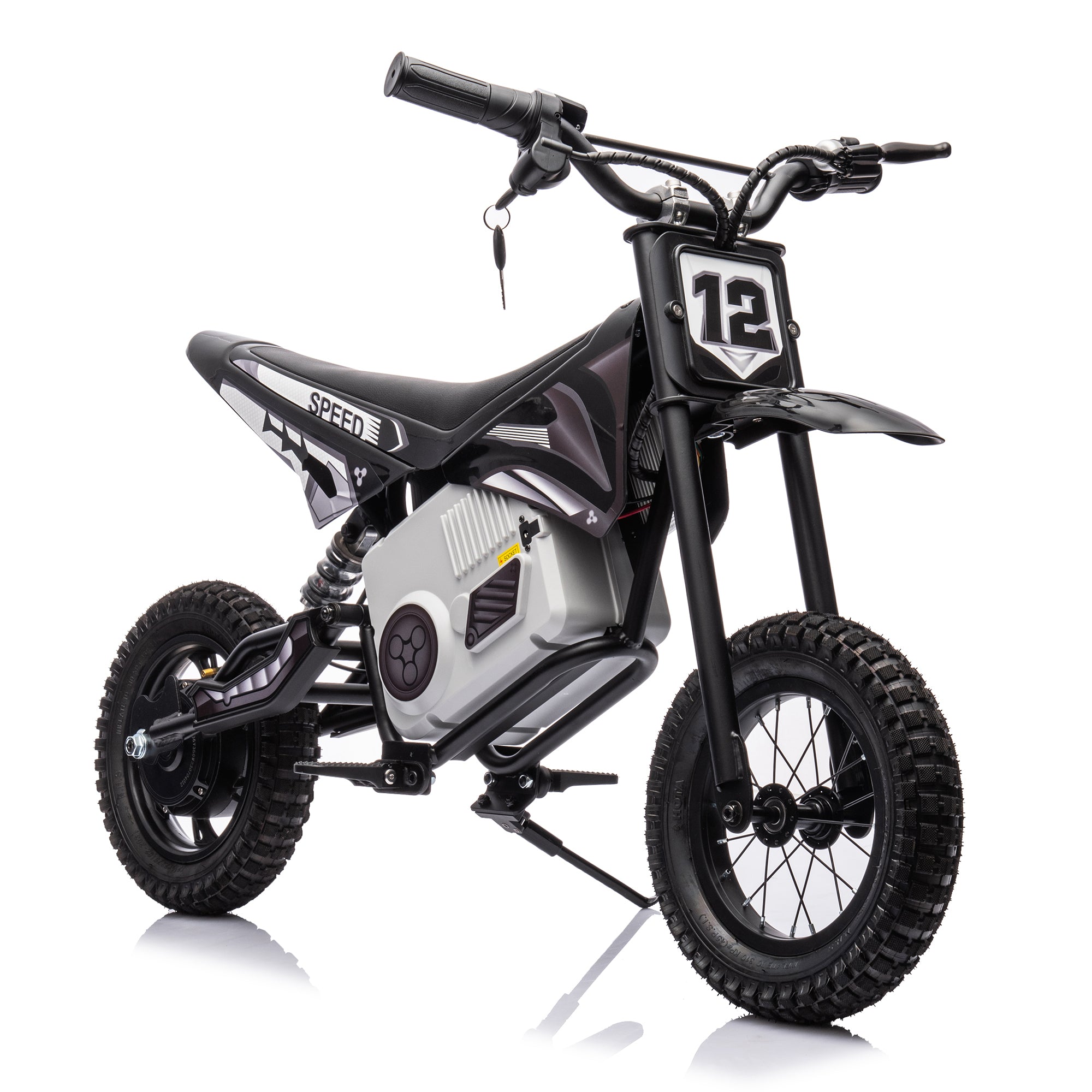 36V Electric Mini Dirt Motorcycle for Kids, 350W Xxxl Motorcycle, Stepless Variable Speed Drive, Disc Brake, No Chain, Steady Acceleration, Horn, Power Display, Rate Display, 176 Pounds for 50M Or More, Age14+