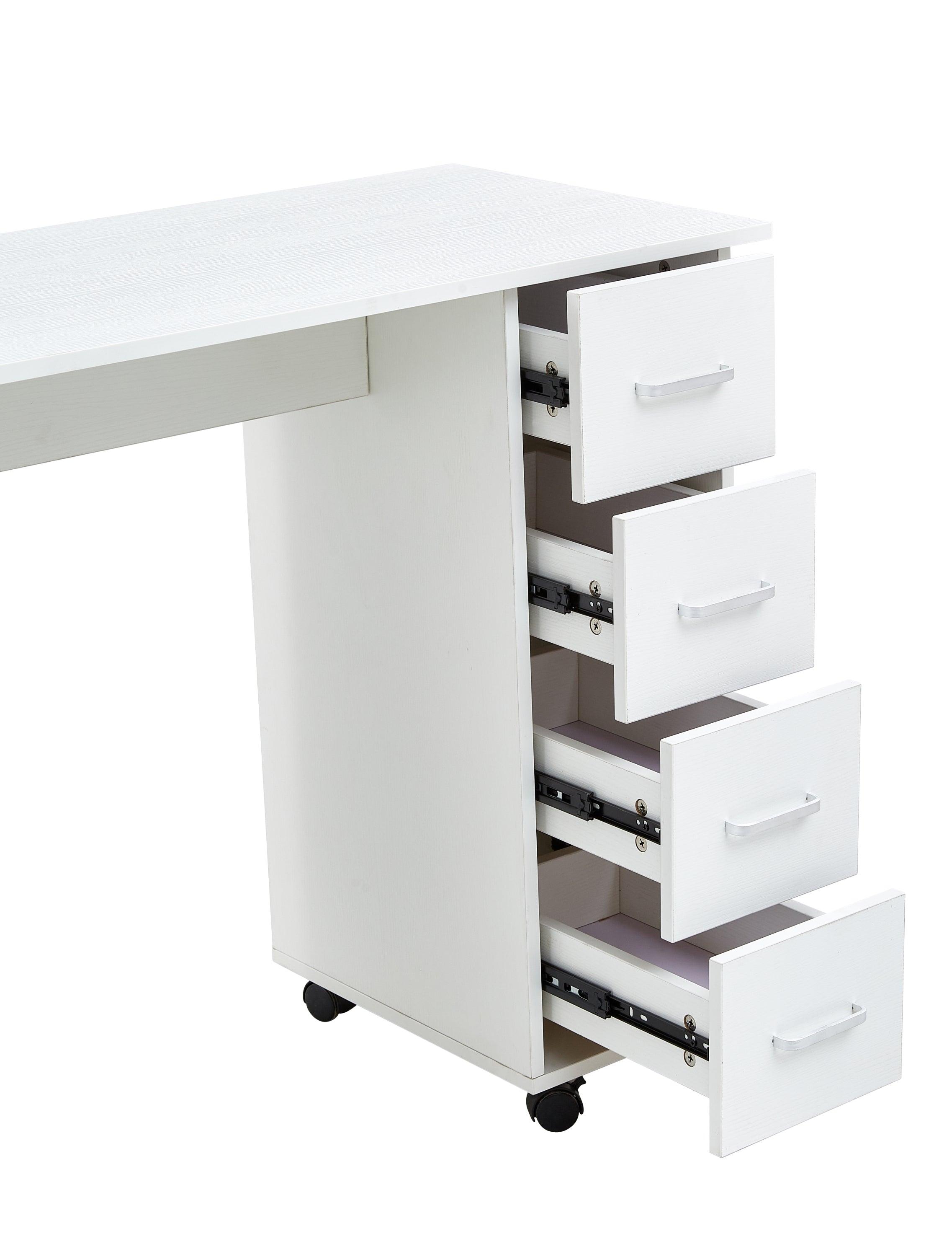 Home Office Computer Desk Table With Drawers White 41.73‘’L 17.72\'\'W 31.5\'\'H