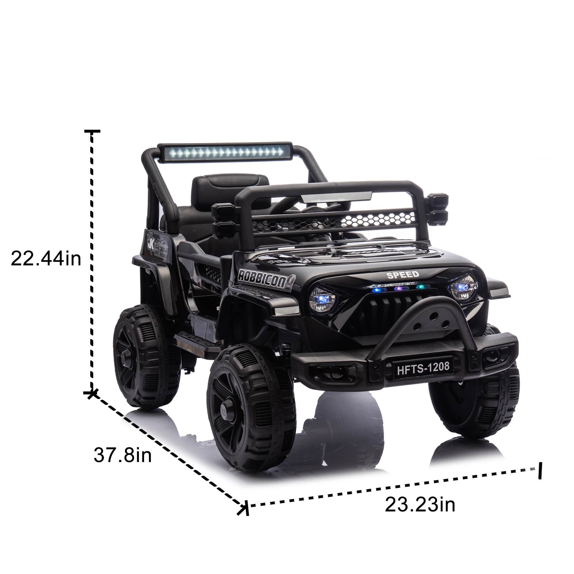 12V Kids Ride On Electric Truck Car W/Parents Control, 2Wd, Four-Wheel Suspension, Early Education Function, Adjustable Volume, Usb, Mp3, Bluetooth, Microphone Jack, Power Display, Led Lights for Kids Aged 1-4.