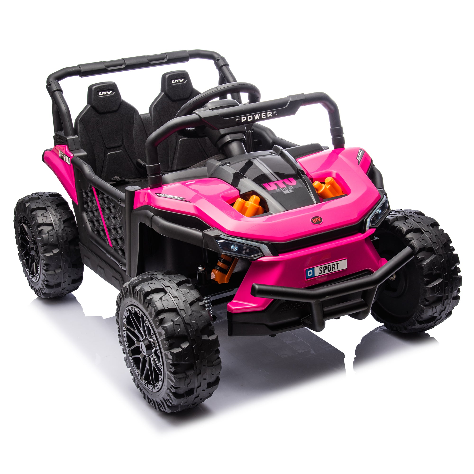 🆓🚛 24V Kids Ride On Utv, Electric Toy for Kids W/Parents Remote Control, Four Wheel Suspension, Low Start, Adjustable Speed, Multimedia Player, Early Education, Bluetooth, Rear Storage Space for Kids Aged 3+.