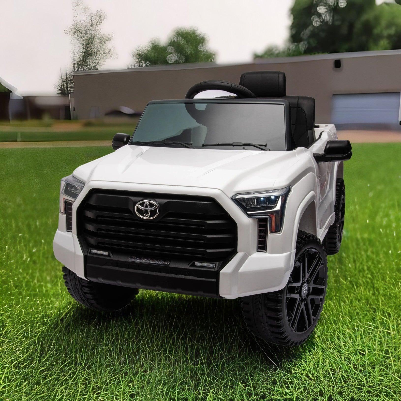 🆓🚛 Officially Licensed Toyota Tundra Pickup, Electric Pickup Car Ride On for Kid, 12V Electric Ride On Toy, 2.4G W/Parents Remote Control, Electric Car for Kids, Three Speed Adjustable, Power Display