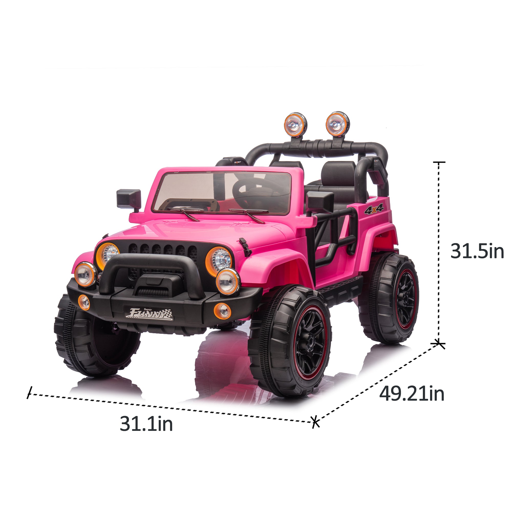 24V Kids Ride On Electric Car W/Parents Control, Seat Width 19.09In, 2Wd, Rear Suspension, Trunk Storage, Portable Pull Rod, Light&Searchlight, Bluetooth, Usb, Provide a Speed of 2.5-4Mph for Kids Aged 3-8.