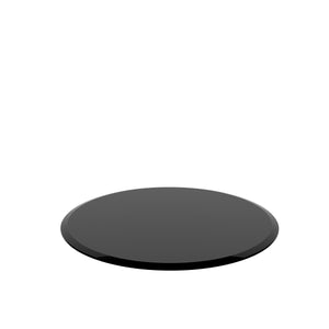 38.6" Inch Round Tempered Glass Table Top Black Glass 2/5" Inch Thick Beveled Polished Edge