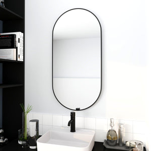 18 x 35 Inch Bathroom Mirror Black Aluminum Frame LamCham