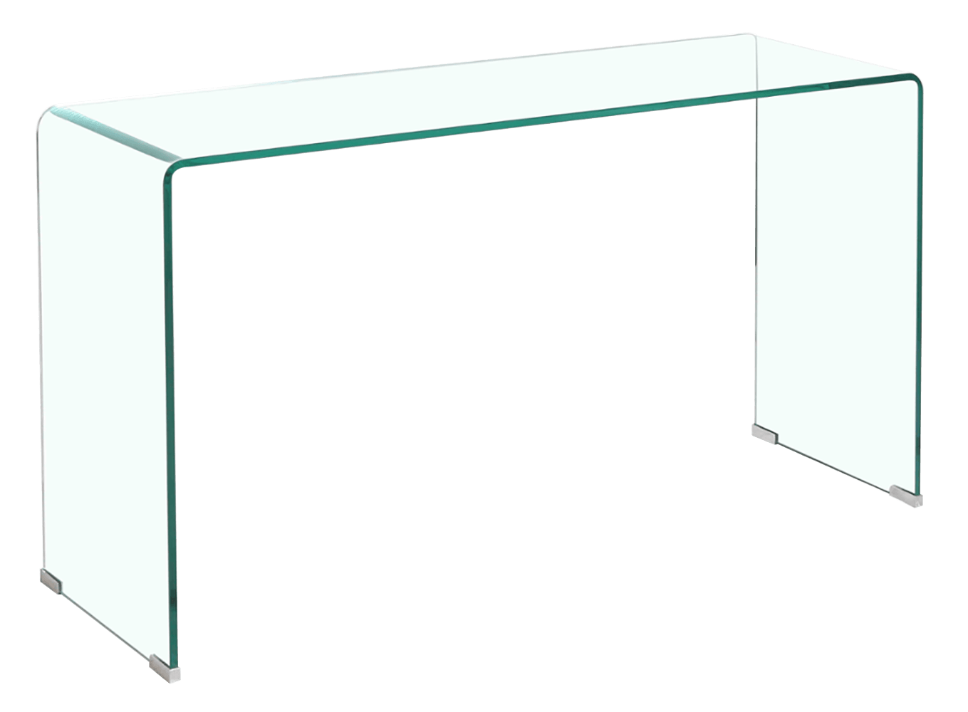 Glass Console Table, Transparent Tempered  Glass Console Table With Rounded Edges Desks, Sofa Table