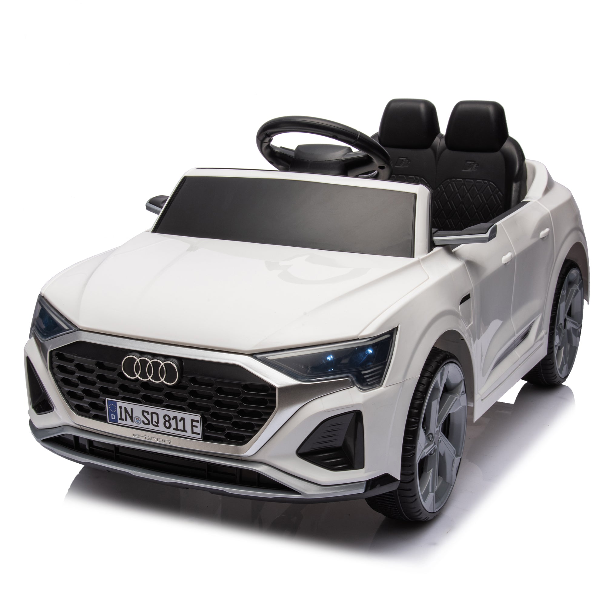 12V Kids Ride On Electric Car W/Parents Remote Control, Licensed Audi Sq8 for Kids, Dual Drive, Suspension, Hanging Start, Three Speed Adjustable Music, Volume Control, Led Lights for Kids Aged 3-6.